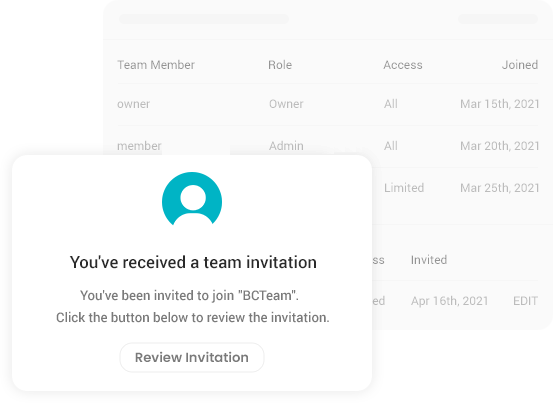 Invite team members and clients